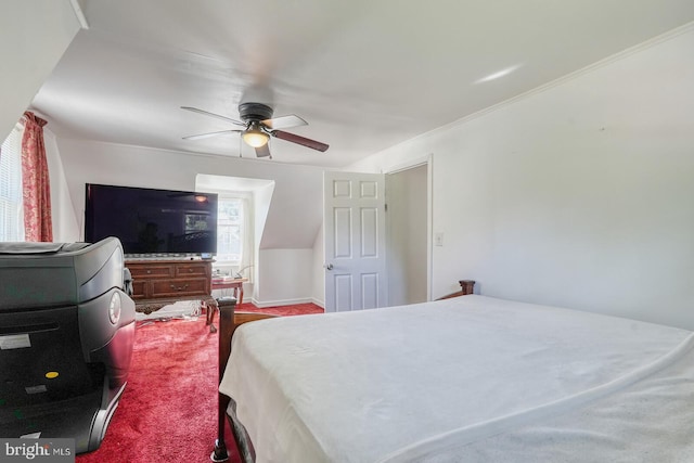 bedroom with carpet and ceiling fan