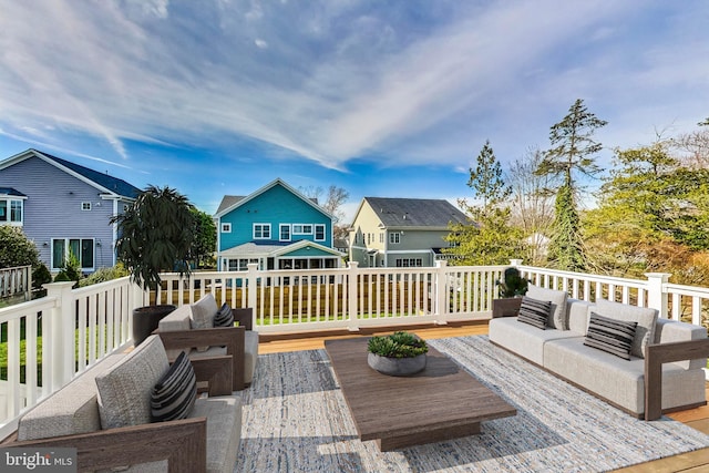 deck with outdoor lounge area