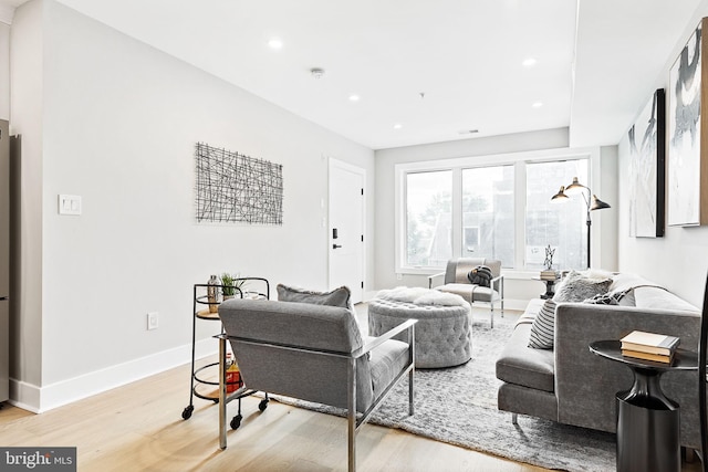 living room featuring light hardwood / wood-style floors