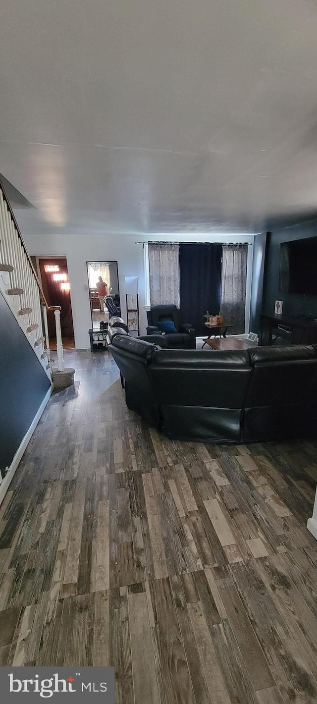 living room featuring hardwood / wood-style flooring