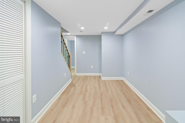 empty room featuring light hardwood / wood-style flooring