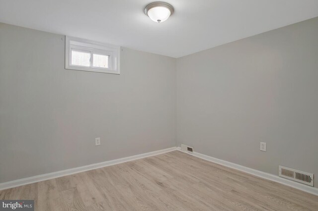 empty room featuring light wood-type flooring