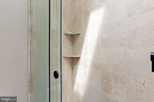 room details with an enclosed shower