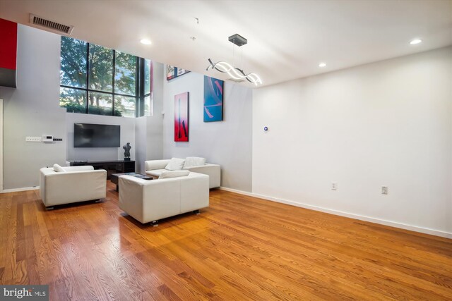 living room featuring hardwood / wood-style flooring