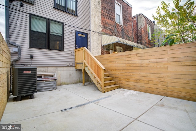 view of patio / terrace with central AC unit