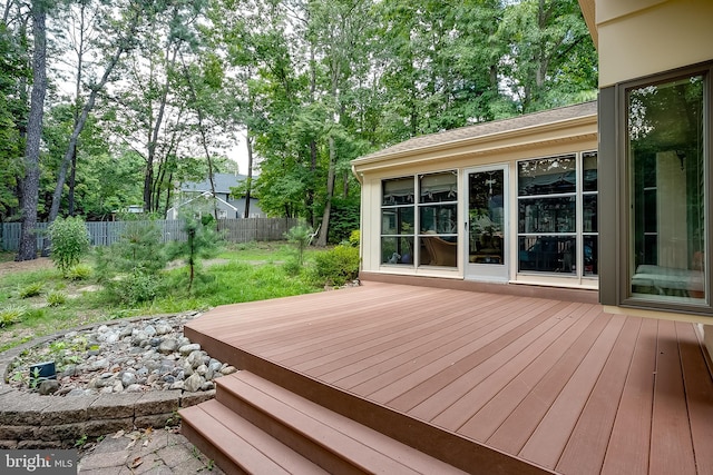 view of wooden deck