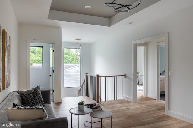 sitting room featuring light wood-type flooring