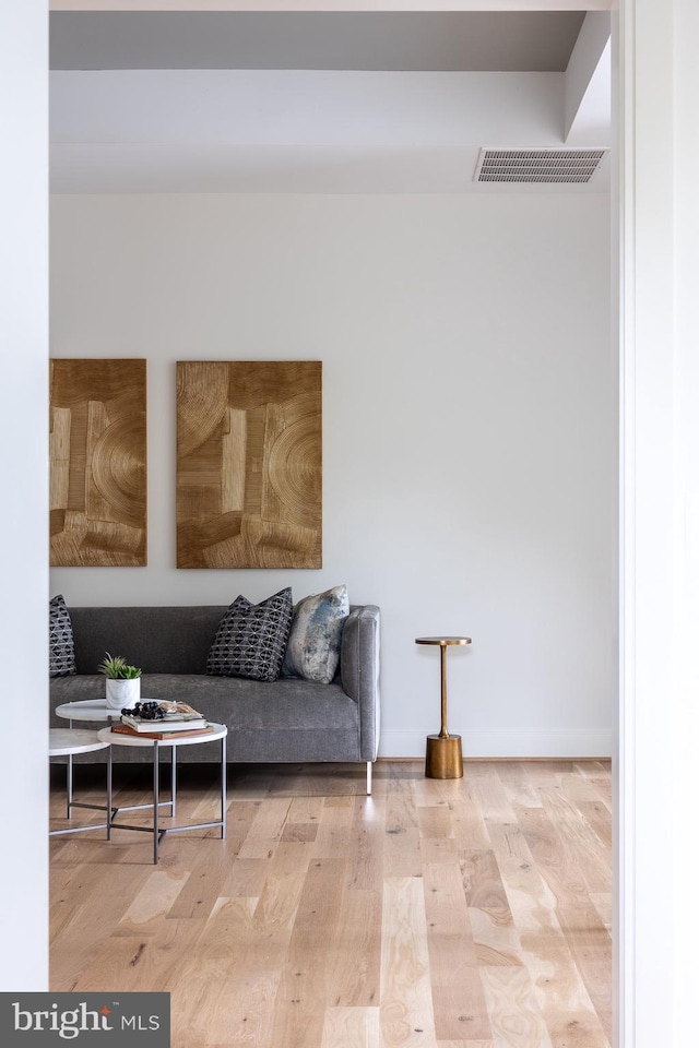 sitting room featuring light wood-type flooring