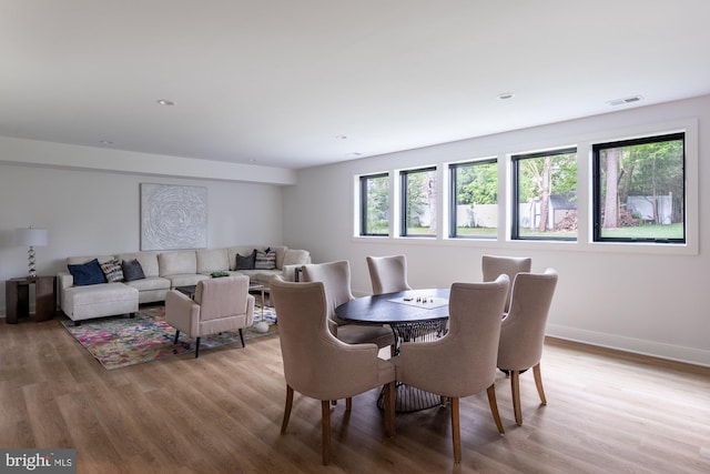 dining area featuring light hardwood / wood-style floors