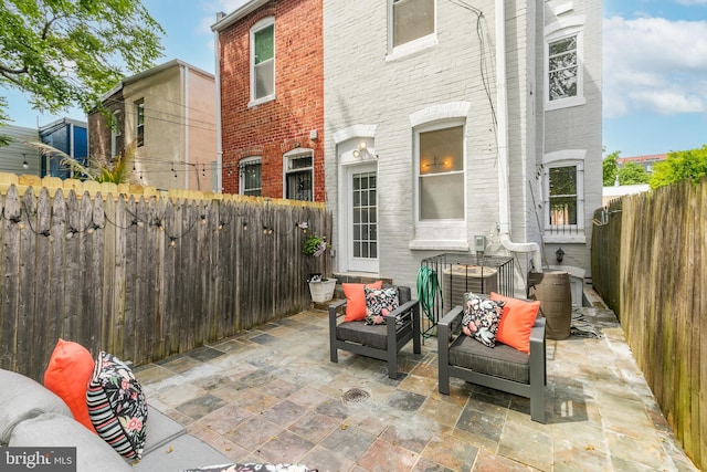 view of patio / terrace featuring an outdoor living space