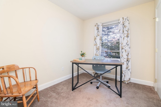 view of carpeted office space