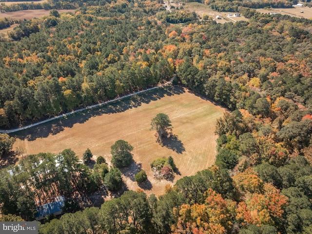 aerial view featuring a rural view