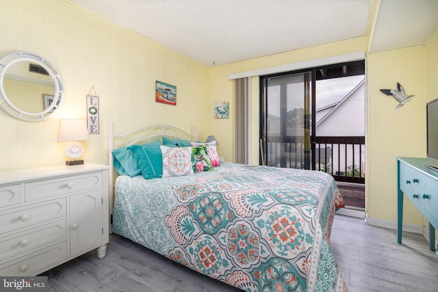 bedroom featuring light hardwood / wood-style floors