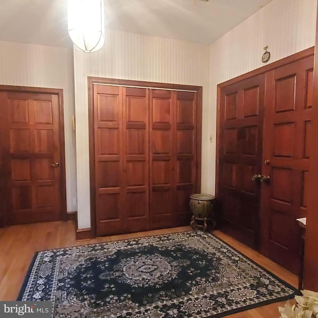 entrance foyer featuring light hardwood / wood-style flooring