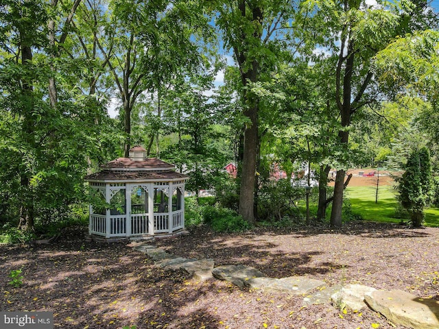 view of yard featuring a gazebo