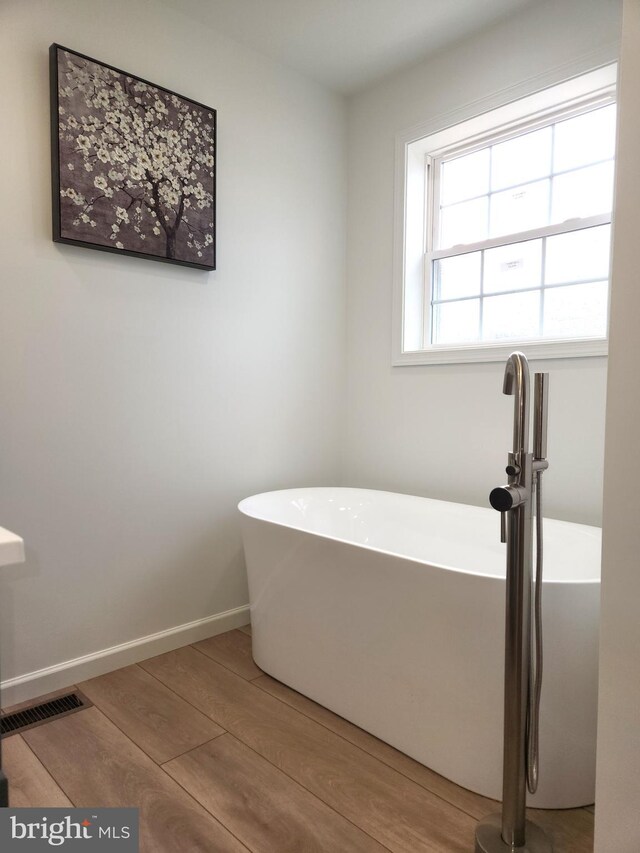 unfurnished room featuring light hardwood / wood-style flooring and ceiling fan