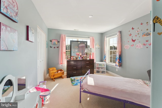 view of carpeted bedroom