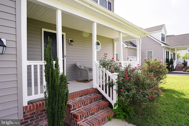 property entrance with a porch