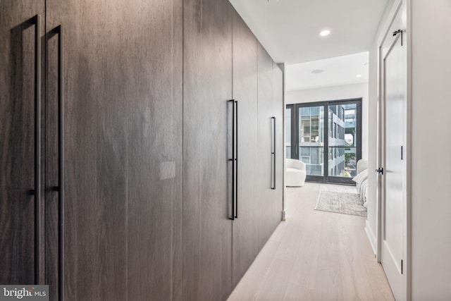 hall featuring light hardwood / wood-style floors