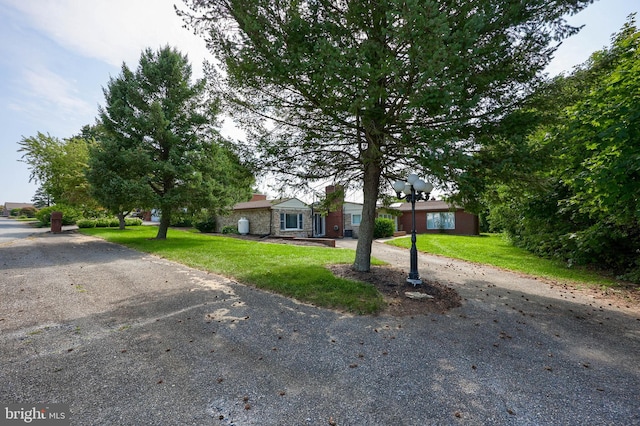 ranch-style home with a front yard