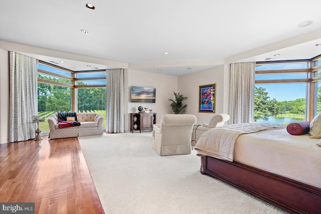 bedroom with hardwood / wood-style flooring