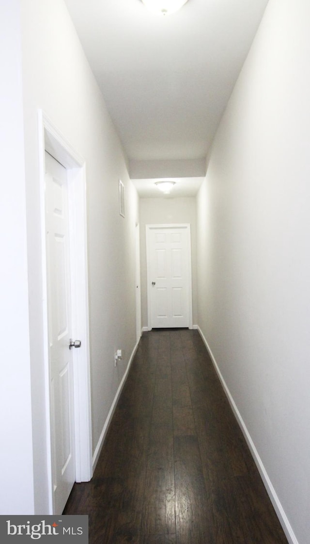 hall featuring dark hardwood / wood-style floors