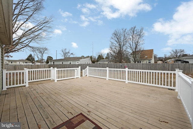 deck featuring a fenced backyard