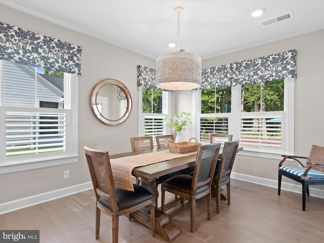 dining area featuring light hardwood / wood-style flooring