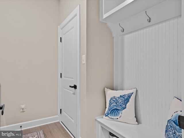 mudroom featuring light wood-type flooring