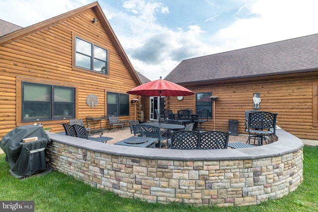 view of patio featuring grilling area