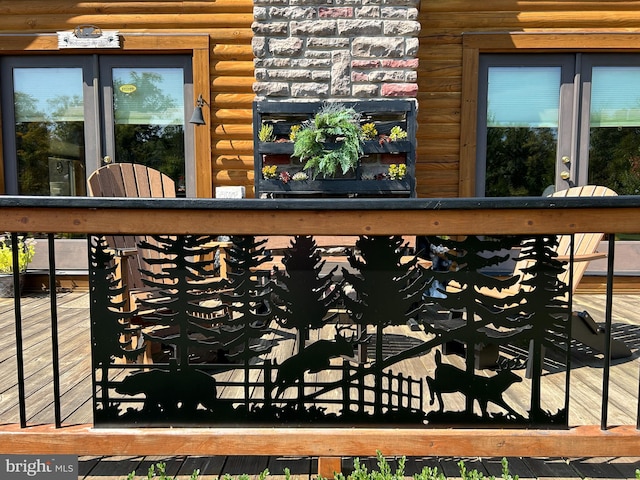 deck featuring french doors