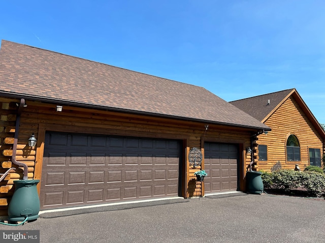 garage with wooden walls