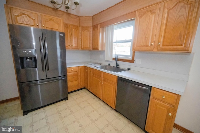 kitchen featuring appliances with stainless steel finishes and sink