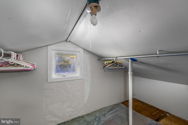 spacious closet featuring lofted ceiling