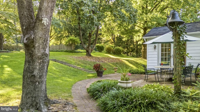 view of yard with a patio area