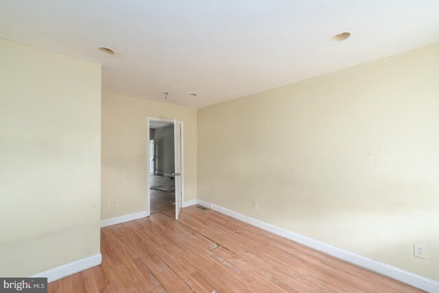 empty room featuring light hardwood / wood-style floors