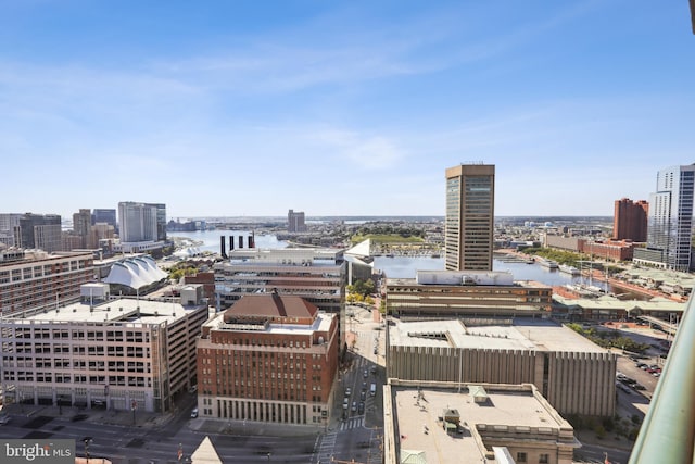 view of city featuring a water view