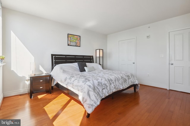 bedroom featuring light hardwood / wood-style flooring