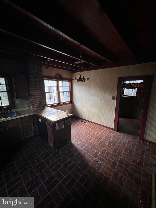 kitchen with a wealth of natural light and sink