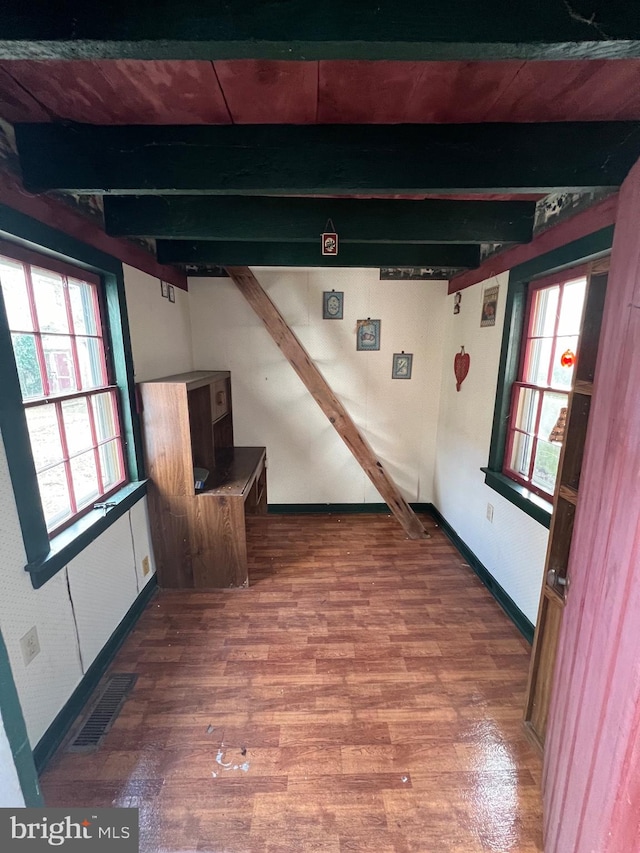 interior space with hardwood / wood-style flooring