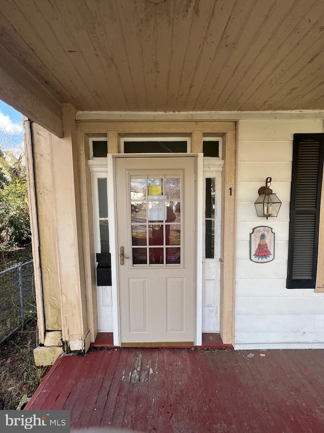 view of doorway to property