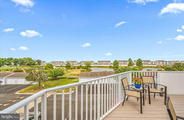 balcony with a water view