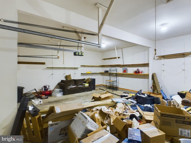 interior space featuring a garage