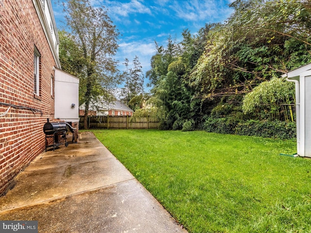 view of yard featuring a patio