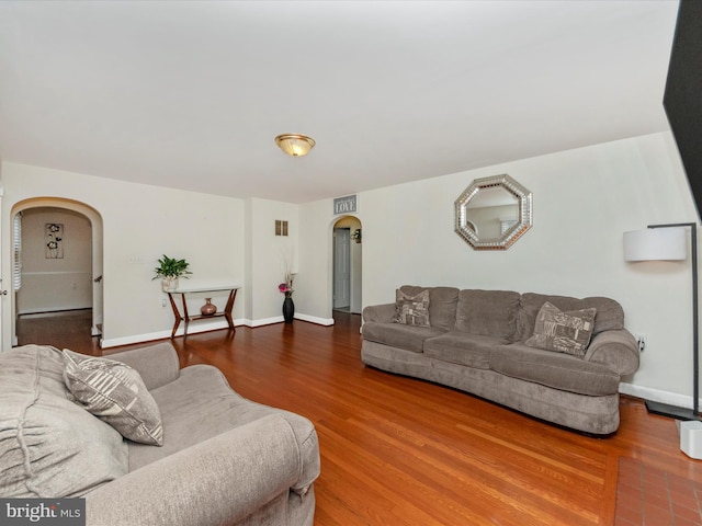 living room featuring hardwood / wood-style flooring