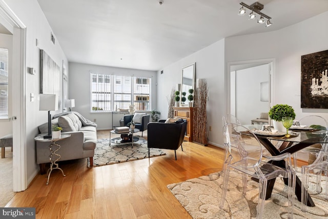 interior space with hardwood / wood-style flooring