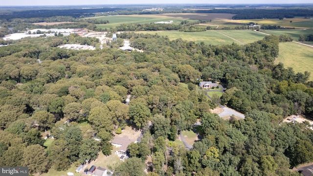 aerial view featuring a rural view