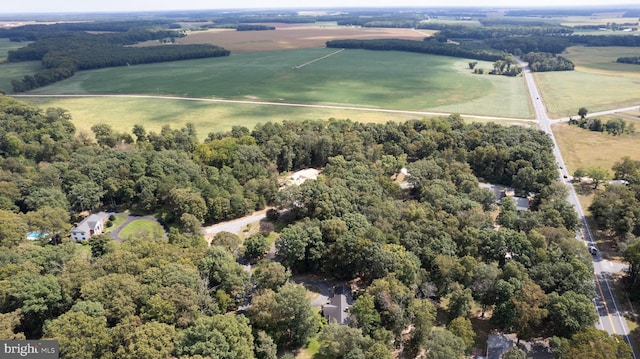 aerial view with a rural view