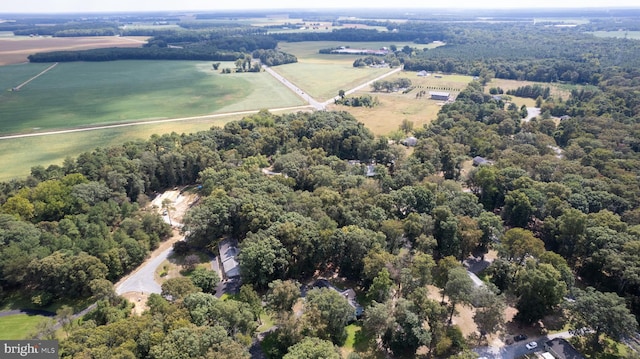 aerial view with a rural view