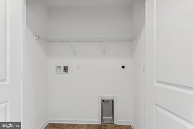 laundry room with washer hookup and hookup for an electric dryer